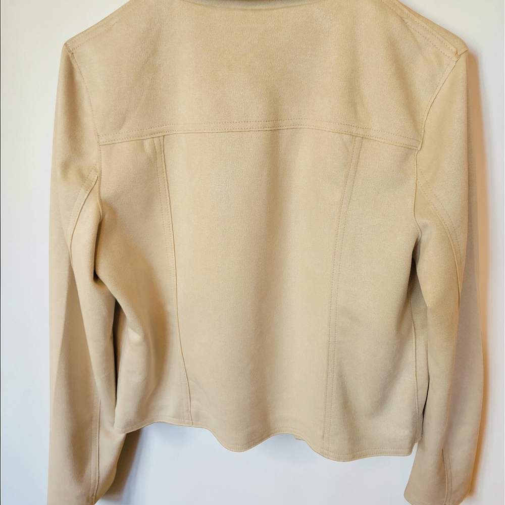 Philosophy Light Cream Moto-Style Suede Jacket - Picture 5 of 5